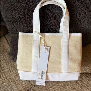 NWT Stoney clover lane canvas mini tote with nylon blanc accents